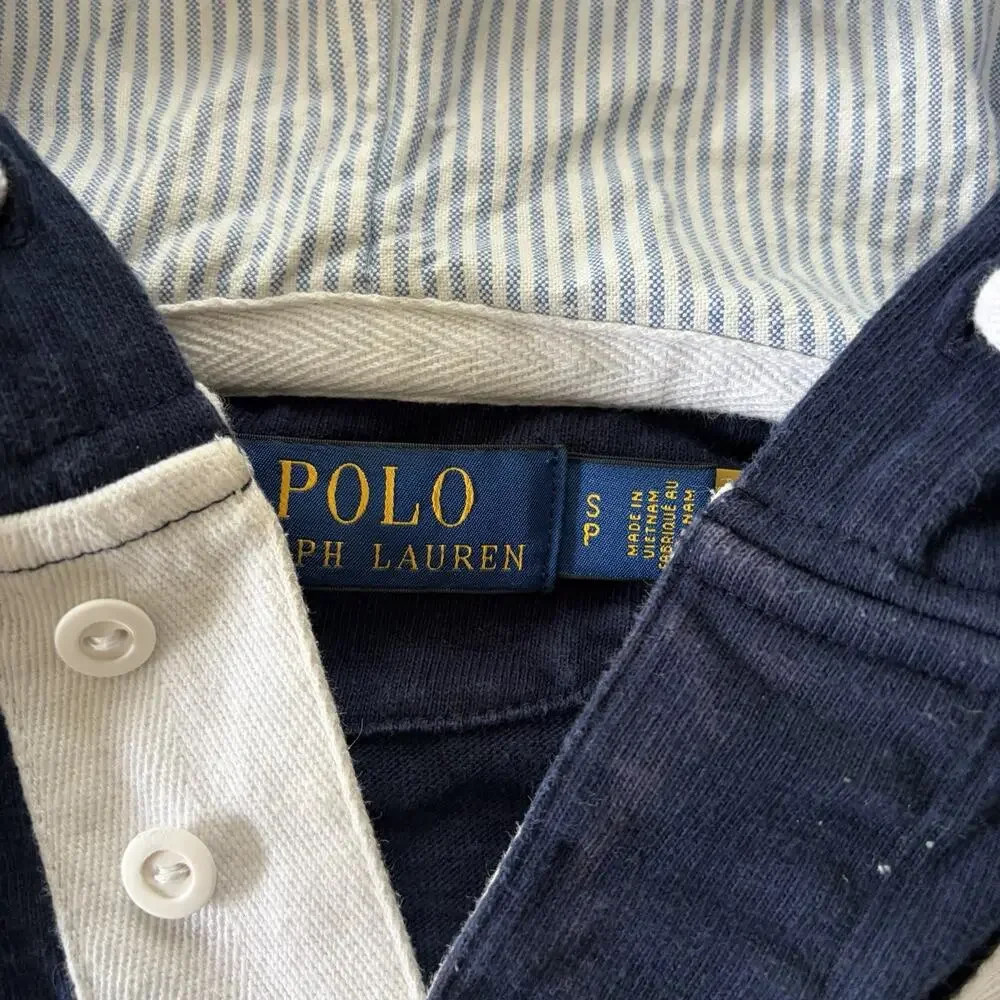 Mens Polo Ralph Lauren Polo Bear Striped Pullover Rugby Hoodie Size S